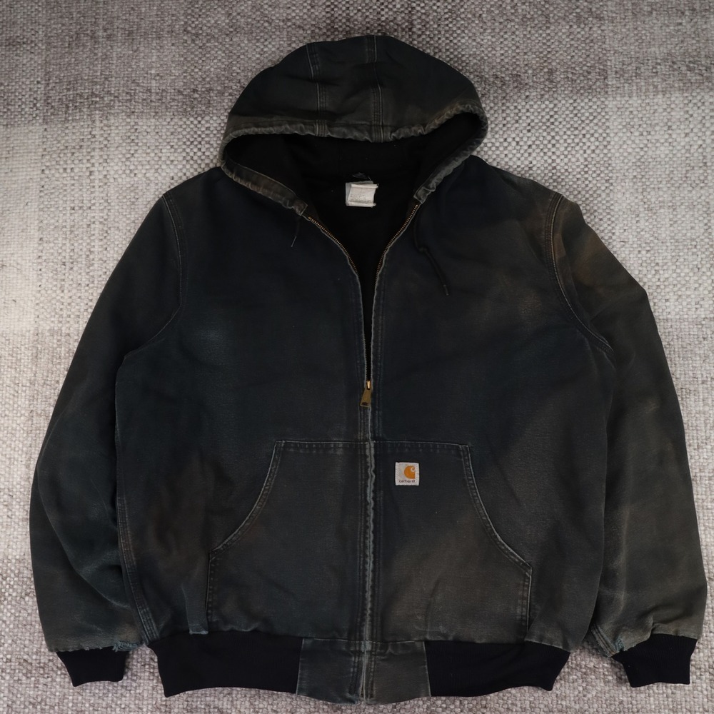 Carhartt J131 BLK Thermal Lined Active Jacket Faded Black Canvas Mens XL Tall
